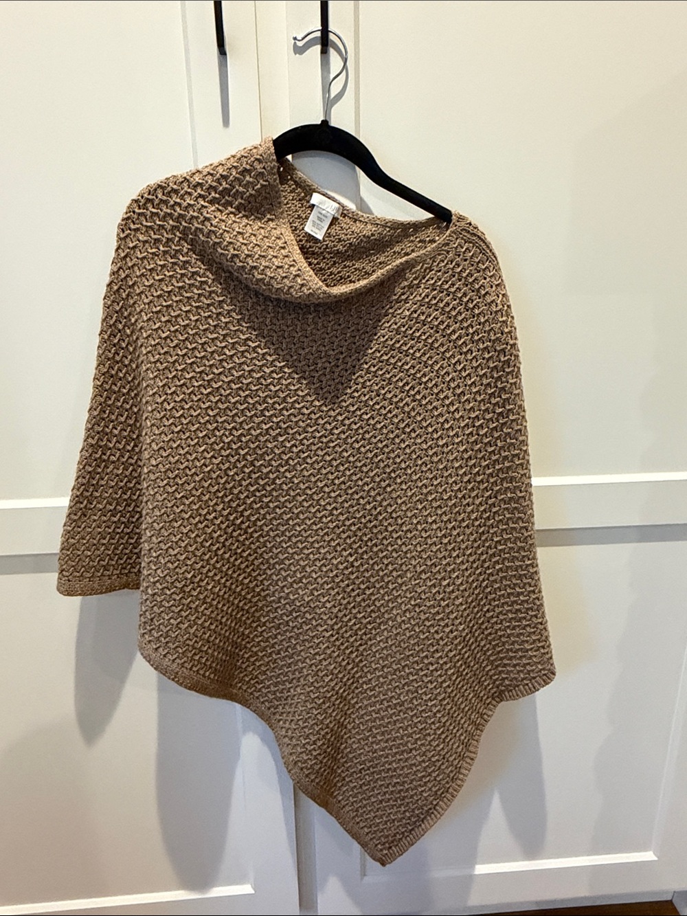 J Jill Womens Camel Knit Poncho Sweater